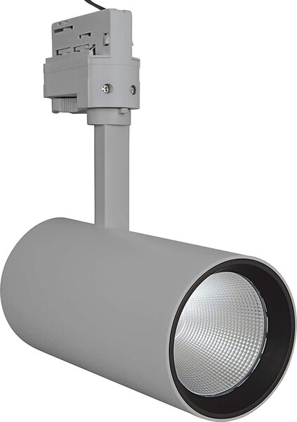 LEDVANCE Faretto a binario LED | Apparecchio per applicazioni interne | Bianco caldo | 85,0 mm x 267,0 mm | TRACKLIGHT SPOT D85 35W Grigio
