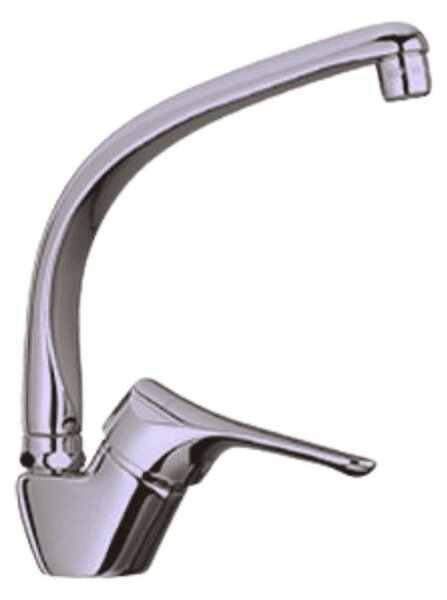 Rubinetto Cucina Miscelatore Monocomando Lavello Girevole in Ottone Paini Cromato Satinato