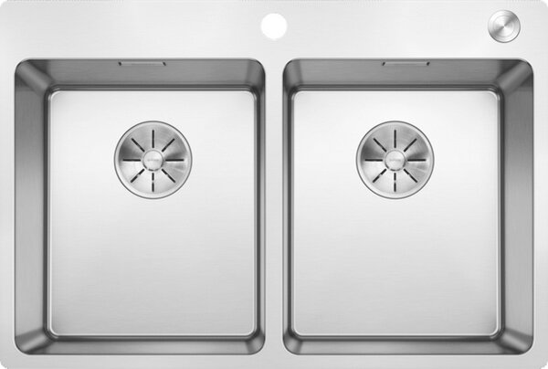 Lavello Blanco ANDANO 340/340-IF/A, acciaio inossidabile satinato, dimensioni 745 x 500 mm, codice prodotto 525248