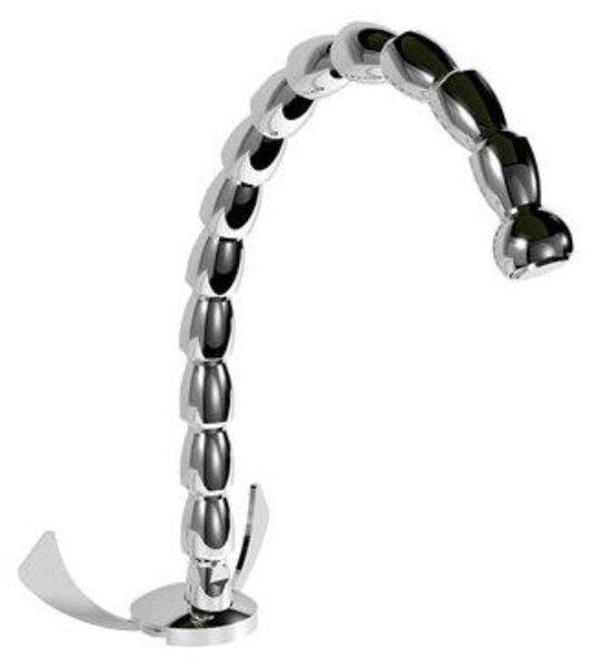 Rubinetto Cucina Miscelatore Doppio Comando Lavello Canna Tonda in Acciaio Dumbo Inox