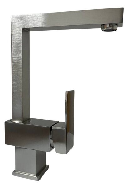 Rubinetto Cucina Miscelatore Monocomando Lavello Girevole in Ottone Supreme Finitura Inox