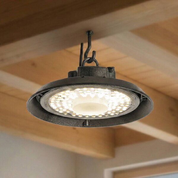 PRIOS LED-Hallenstrahler Maikel, nero, IP65, Highbay Maikel, Nero, Metallo, Proiettore industriale