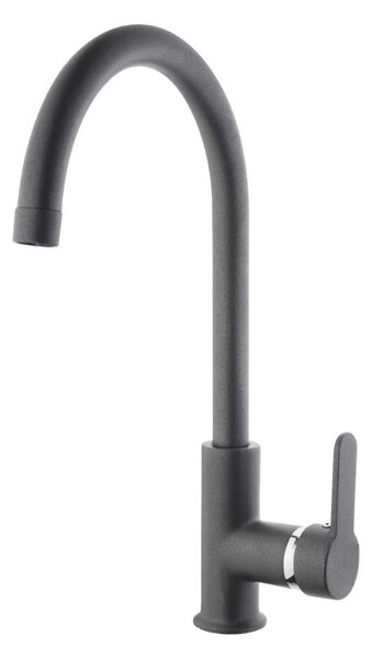 Rubinetto Cucina Miscelatore Monocomando Lavello Canna Tonda in Ottone Granito Plus Croma