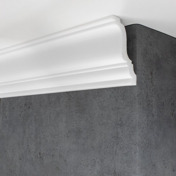 PROVISTON | Modanatura | Polistirolo | 85 x 120 x 2000 mm | Bianco | Modanatura per soffitto