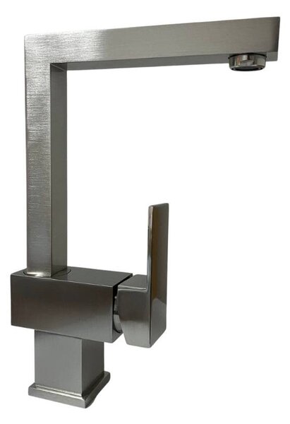 Rubinetto Cucina Miscelatore Monocomando Lavello Girevole in Ottone Supreme Finitura Inox
