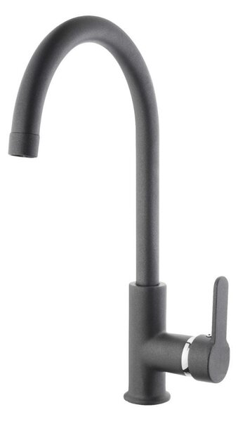 Rubinetto Cucina Miscelatore Monocomando Lavello Canna Tonda in Ottone Granito Plus Croma