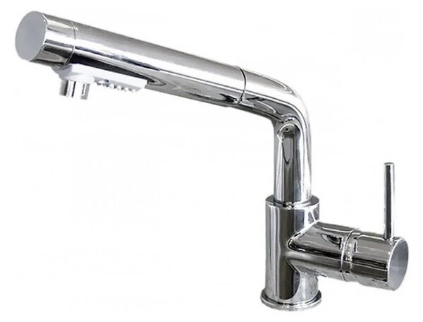 Rubinetto Cucina Miscelatore Monocomando Lavello 2 Getti in Ottone Paini Cromato
