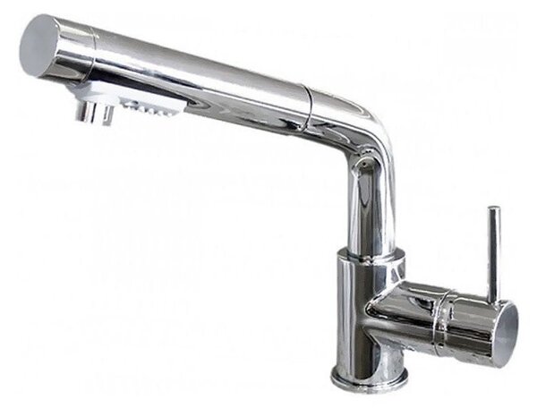 Rubinetto Cucina Miscelatore Monocomando Lavello 2 Getti in Ottone Paini Cromato