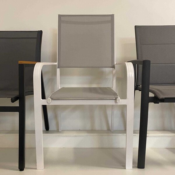 Sedia da Giardino 55x54xh98 cm in Alluminio Kelso Bianco