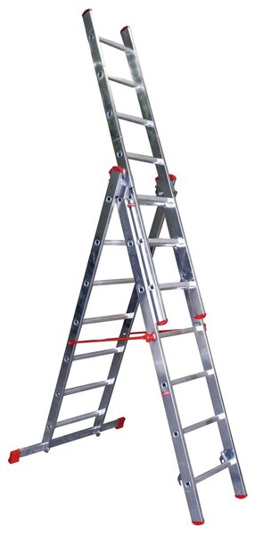 Scala in alluminio Promo Step triplice in alluminio - 3x12 gradini
