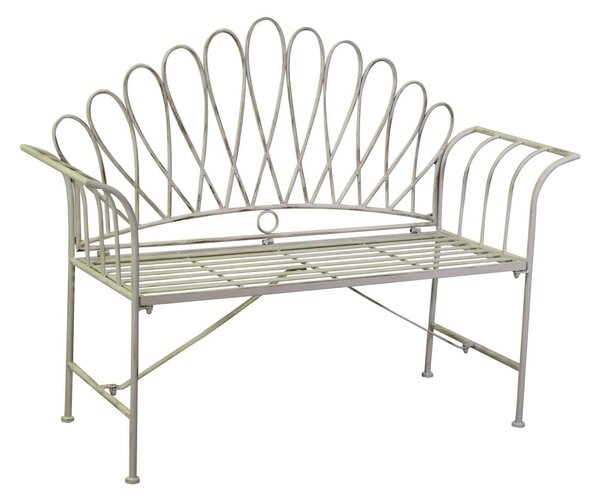 Panchina da Giardino 125x46xh97 cm in Metallo Ragusa Avorio