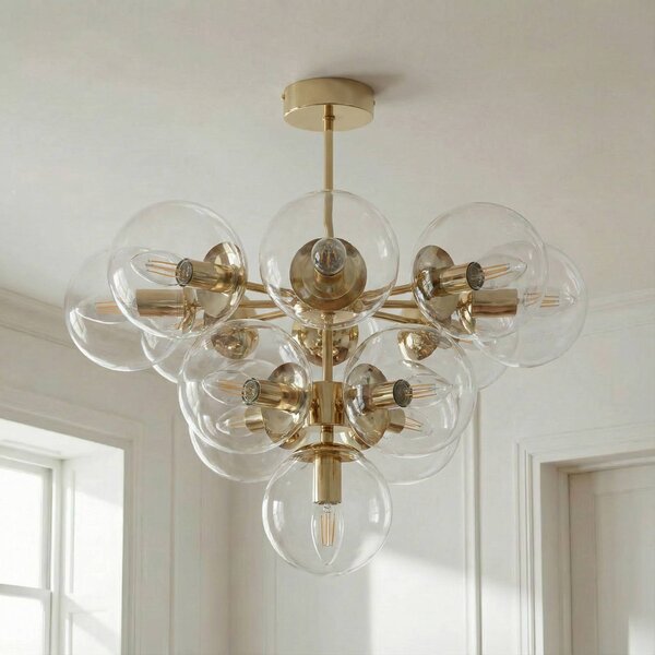Plafoniera soffitto Zumba Domiluce, dimmerabile, Ottone / Oro, Soggiorno / Sala da pranzo, Metallo, Moderno, Plafoniera