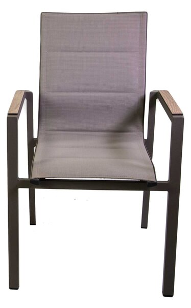 Sedia da Giardino 56x66xh90 cm in Alluminio e Texilene Riverside Tortora