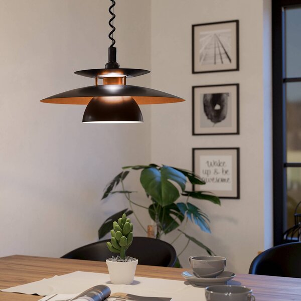 EGLO Lampada a sospensione Brenda, dimmerabile, Nero, Soggiorno / Sala da pranzo, Metallo, Moderno, Lampada a sospensione