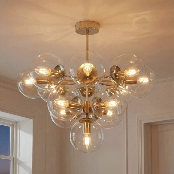 Plafoniera soffitto Zumba Domiluce, dimmerabile, Ottone / Oro, Soggiorno / Sala da pranzo, Metallo, Moderno, Plafoniera