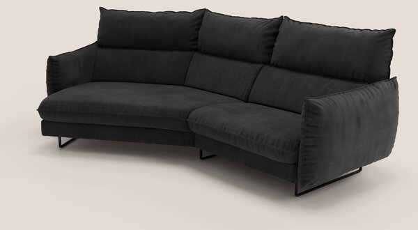 Monamour divano moderno angolare con opzione relax elettrico in microf
