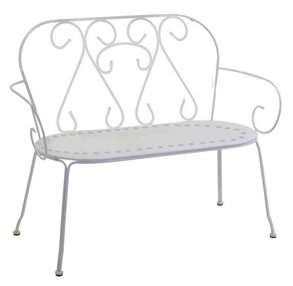 Panchina da Giardino 105x48xh88 cm in Metallo New Old Bianco
