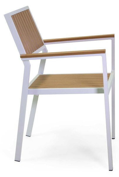 Sedia da Giardino 55X58xh83 cm in Alluminio e Polywood Bianco