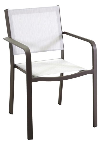 Sedia da Giardino 55x61xh84,5 cm in Alluminio e Texilene El Paso Marrone