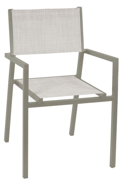 Sedia da Giardino 55x56xh86 cm in Alluminio e Texilene Cleveland Tortora