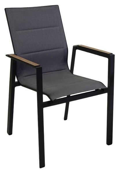 Sedia da Giardino 56x66xh90 cm in Alluminio e Texilene Riverside Antracite