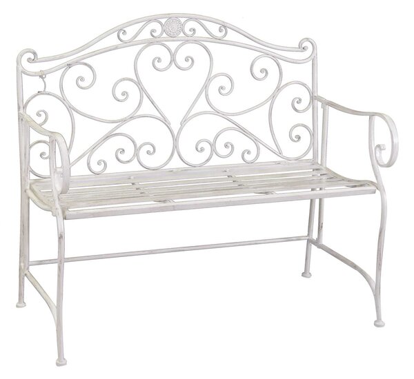 Panchina da Giardino 103x54xh95 cm in Metallo Ragusa Avorio