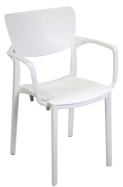 Sedia da Giardino 54,5x53xh84 cm in Polipropilene Damla Bianco
