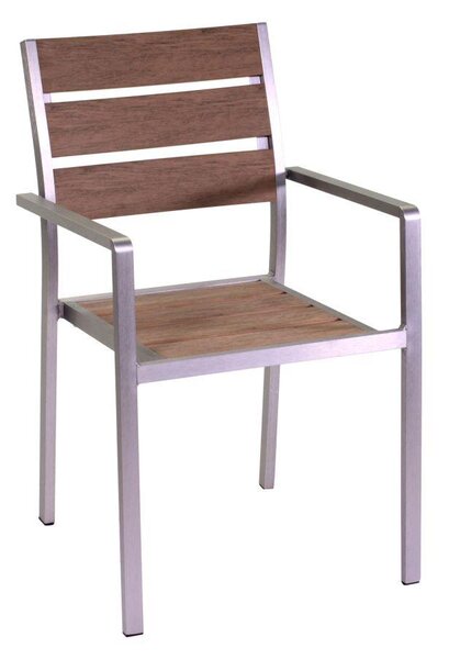 Sedia da Giardino 54x58xh88 cm in Alluminio e Polywood Seattle Legno