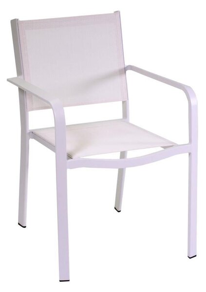 Sedia da Giardino 55x61xh84,5 cm in Alluminio e Texilene El Paso Bianco