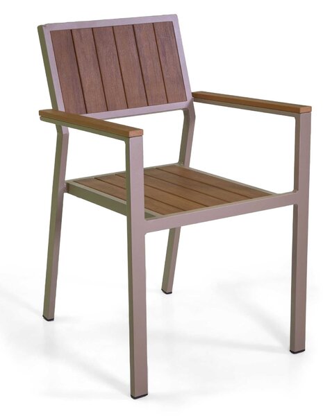 Sedia da Giardino 55X58xh83 cm in Alluminio e Polywood Tortora