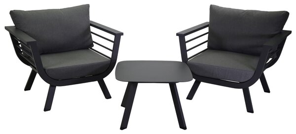 Set Salotto da Giardino 2 Poltrone e Tavolino in Alluminio Riverside Antracite