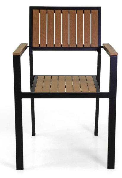 Sedia da Giardino 55X58xh83 cm in Alluminio e Polywood Antracite