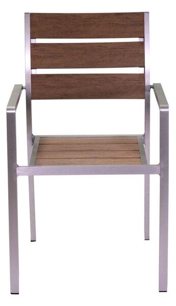Sedia da Giardino 54x58xh88 cm in Alluminio e Polywood Seattle Legno
