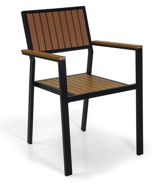 Sedia da Giardino 55X58xh83 cm in Alluminio e Polywood Antracite