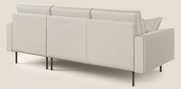 Arthur divano moderno angolare in velluto morbido impermeabile T01 pan