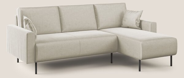 Arthur divano moderno angolare in velluto morbido impermeabile T01 pan