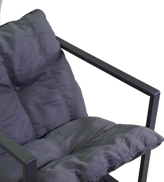 Set Salotto da Giardino Divano 2 Poltrone e Tavolino in Metallo Newport Antracite