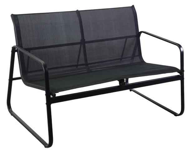 Set Salotto da Giardino Divano 2 Poltrone e Tavolino in Metallo Jewell Antracite