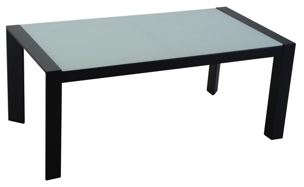 Set Salotto da Giardino Divano 2 Poltrone e Tavolino in Alluminio Miller Antracite