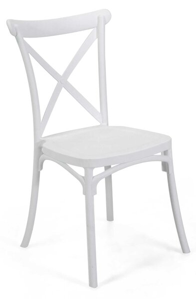Sedia 47x51xh90 cm in Plastica Cross Bianco