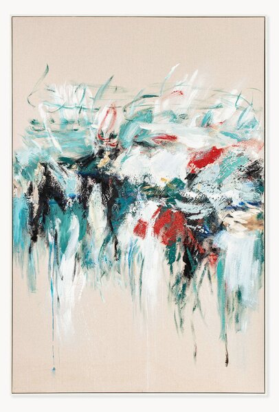 Quadro dipinto a mano con cornice in legno Hurricane