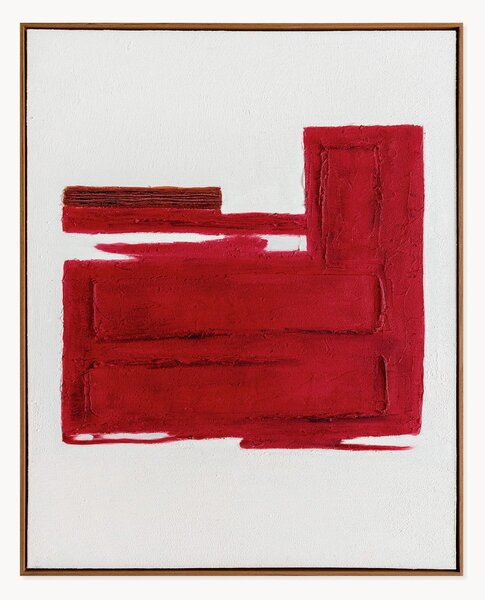 Quadro dipinto a mano con cornice in legno Racing Red