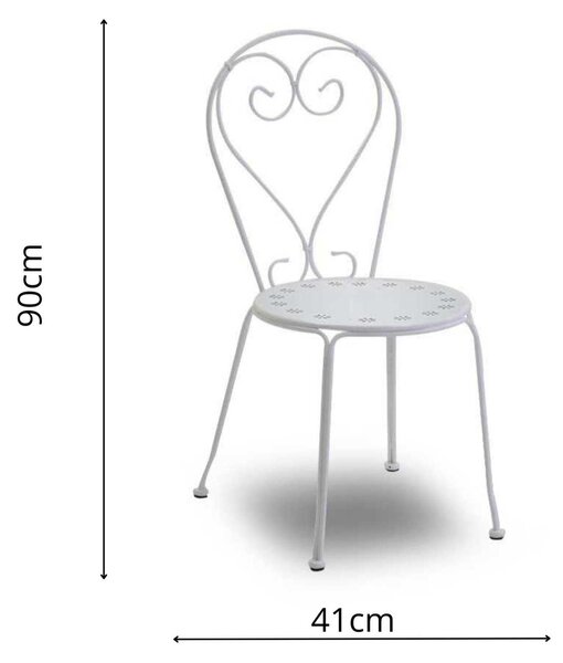 Sedia 41x48xh90 cm in Metallo New Old Bianco