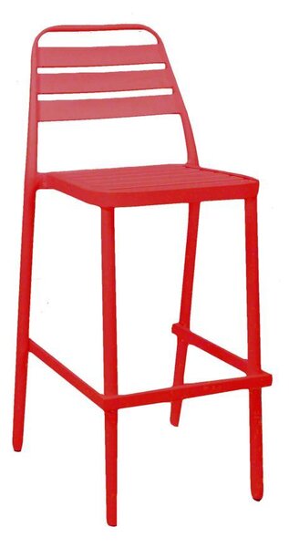 Sgabello Bar 42x55xh109 cm in Alluminio Las Vegas Rosso
