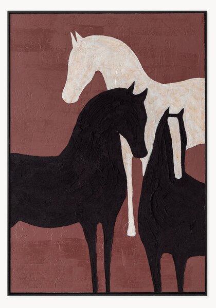 Quadro dipinto a mano con cornice in legno Blend
