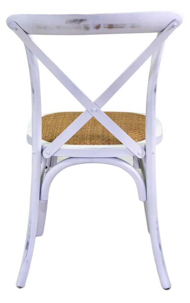 Sedia Impilabile 50x50xh88 cm in Legno Cross Bianco