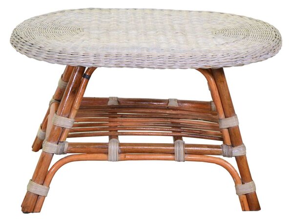 Tavolino 74x52xh45 cm Struttura in Kele Bianco