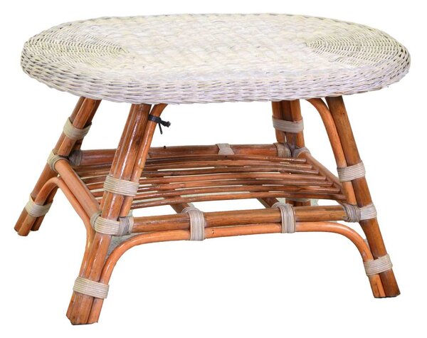 Tavolino 74x52xh45 cm Struttura in Kele Bianco