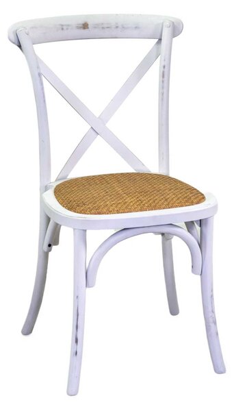 Sedia Impilabile 50x50xh88 cm in Legno Cross Bianco