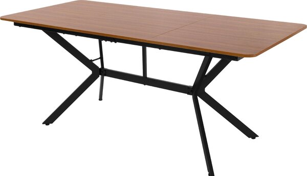 Tavolo da pranzo ML-Design marrone scuro 180x80x75 cm, tavolo da pranzo rettangolare per 6 persone, tavolo da cucina industriale, tavolo da soggiorno con struttura in acciaio